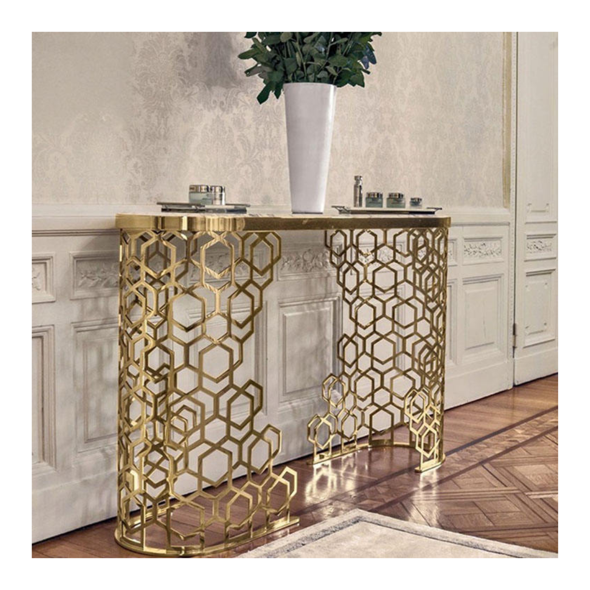 Honeycomb Panel Console Side Table